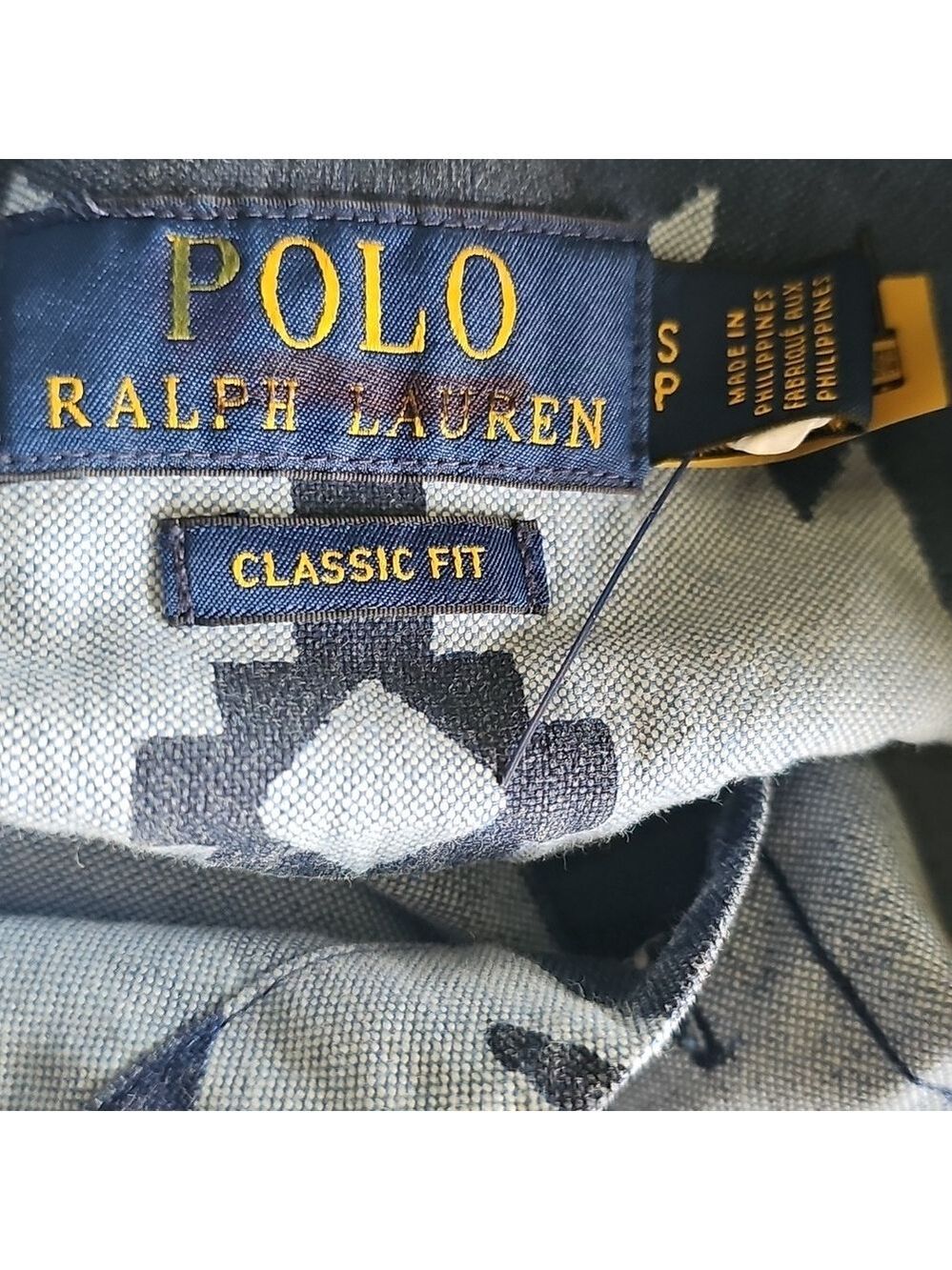 Ralph Lauren Navy Geometric Classic Fit Shirt - Picture 6 of 8